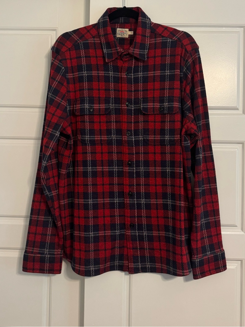 Faherty Legend Sweater Shirt - Red/Blue Plaid
